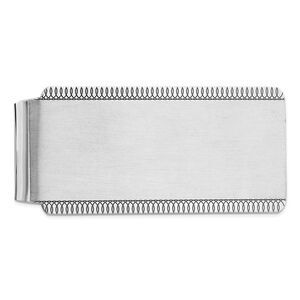 Rhodium Plated Sterling Silver Satin Fold Over Money Clip, 26 x 55mm